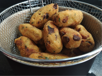 Receita de Bolinho de batata doce com bacon