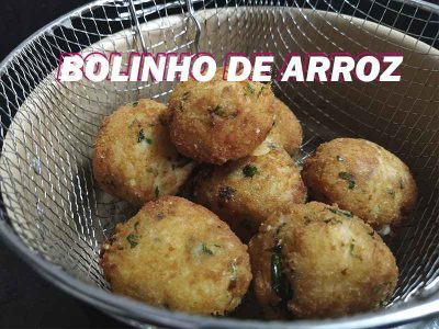 Bolinho de arroz recheado com queijo